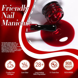 6 Colors Red Gel Polish Set 02 10ml Gel Nail Polish BORN PRETTY 