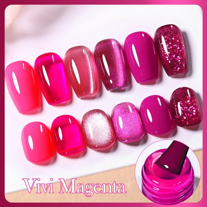 6 Colors Vivi Magenta Gel Polish Set 03 10ml Gel Nail Polish BORN PRETTY 