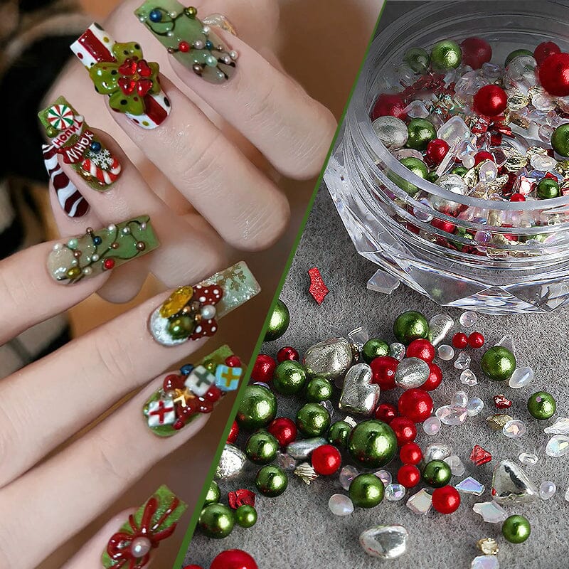 Christmas Peals Stones 3D Nail Decoration Nail Decoration No Brand 