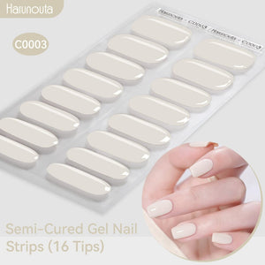 16 Tips Semi-Cured Gel Nail Strips C001-C056 Nail Sticker Harunouta C003 