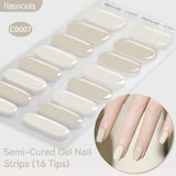 16 Tips Semi-Cured Gel Nail Strips C001-C056 Nail Sticker Harunouta C007 