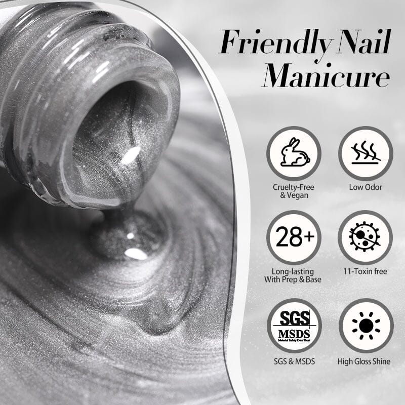 Water Light Cat Magnetic Gel Polish MY78 Smoky Aash 10ml HEMA/TPO FREE Gel Nail Polish BORN PRETTY 