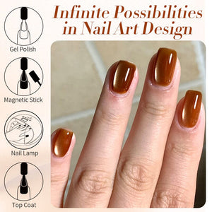 Water Light Cat Magnetic Gel Polish MY79 Caramel 10ml HEMA/TPO FREE Gel Nail Polish BORN PRETTY 