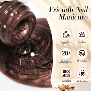 Water Light Cat Magnetic Gel Polish MY80 Dark Chocolate 10ml HEMA/TPO FREE Gel Nail Polish BORN PRETTY 