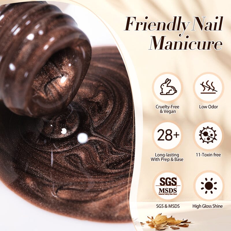 Water Light Cat Magnetic Gel Polish MY80 Dark Chocolate 10ml HEMA/TPO FREE Gel Nail Polish BORN PRETTY 