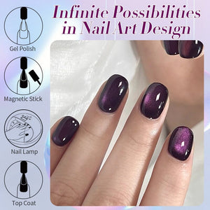 Water Light Cat Magnetic Gel Polish MY81 Purple Mystery 10ml HEMA/TPO FREE Gel Nail Polish BORN PRETTY 