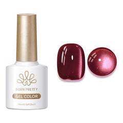 Glass Cat Magnetic Gel MY82 Berry Red 10ml Gel Nail Polish BORN PRETTY 