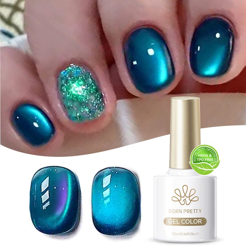 Water Light Cat Magnetic Gel Polish MY83 Sea Blue 10ml HEMA/TPO FREE Gel Nail Polish BORN PRETTY 