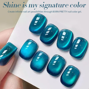 Water Light Cat Magnetic Gel Polish MY83 Sea Blue 10ml HEMA/TPO FREE Gel Nail Polish BORN PRETTY 