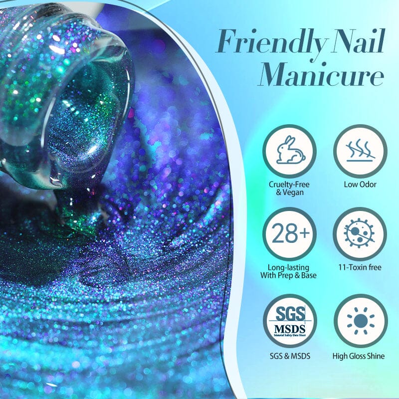 Water Light Cat Magnetic Gel Polish MY83 Sea Blue 10ml HEMA/TPO FREE Gel Nail Polish BORN PRETTY 