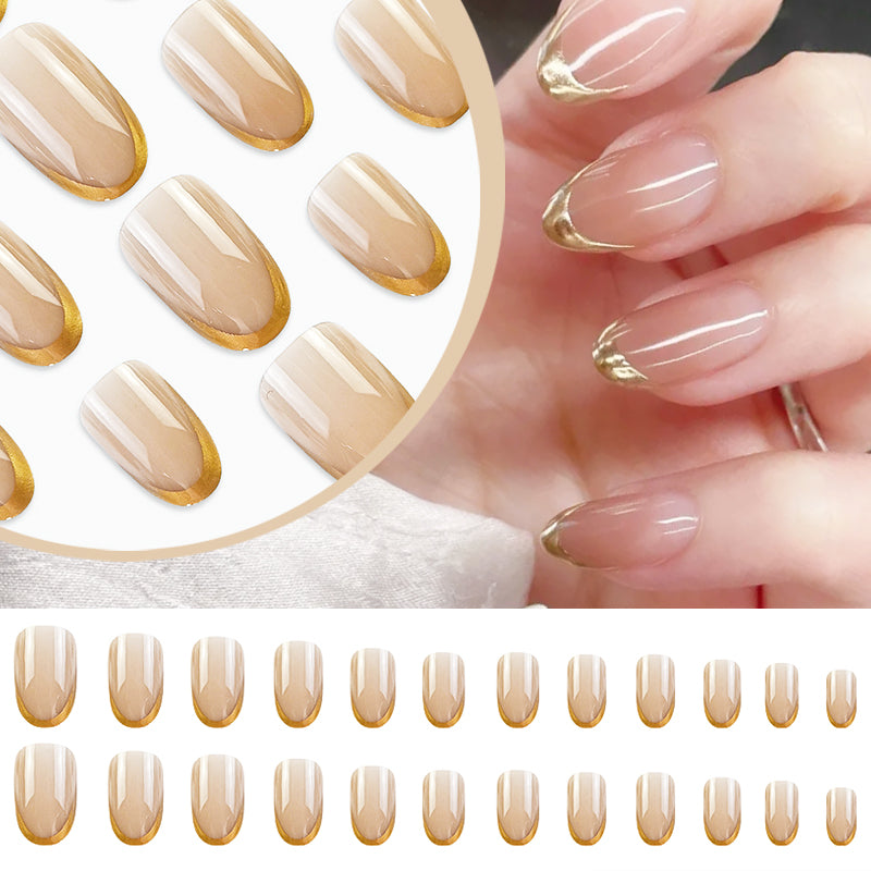 24pcs DY1312-B7 Almond Press on Nails