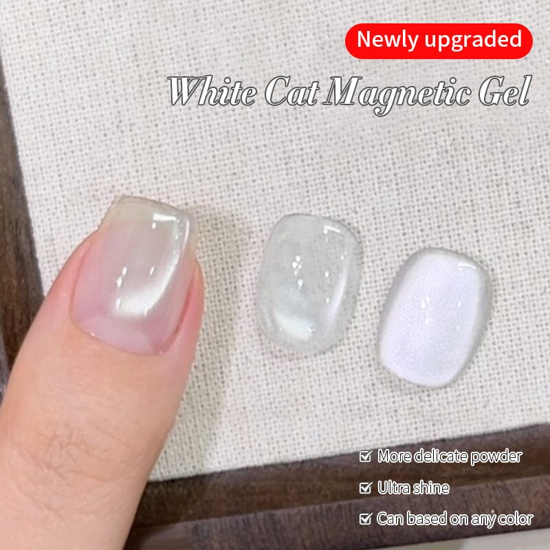 White Cat Magnetic Gel MY77 Flowing Light White 10ml HEMA/TPO FREE Gel Nail Polish BORN PRETTY 