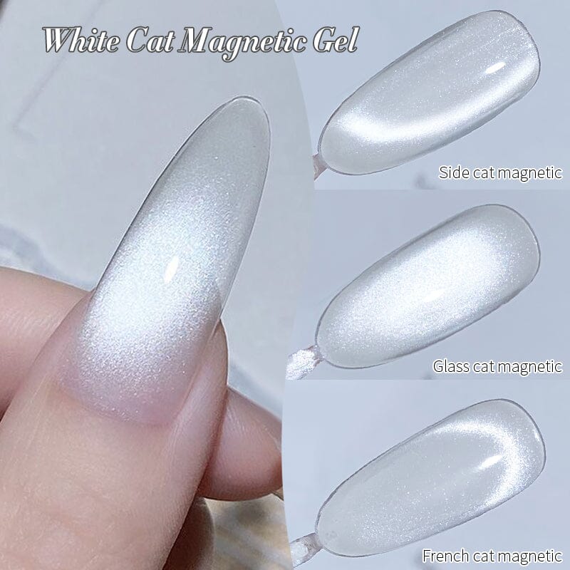 White Cat Magnetic Gel MY77 Flowing Light White 10ml HEMA/TPO FREE Gel Nail Polish BORN PRETTY 