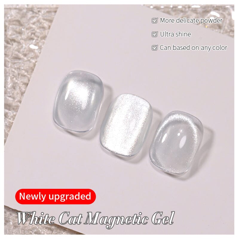 White Cat Magnetic Gel MY77 Flowing Light White 10ml HEMA/TPO FREE Gel Nail Polish BORN PRETTY 