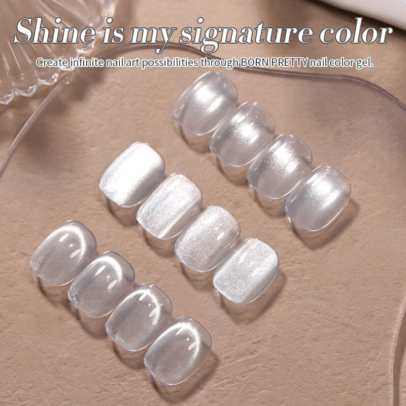 White Cat Magnetic Gel MY77 Flowing Light White 10ml HEMA/TPO FREE Gel Nail Polish BORN PRETTY 