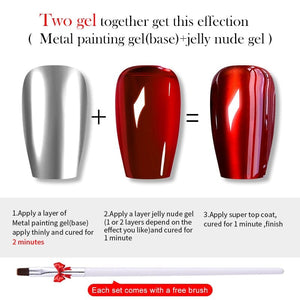 3pcs Metal Effect Gel Set #11 Gel Nail Polish BORN PRETTY 