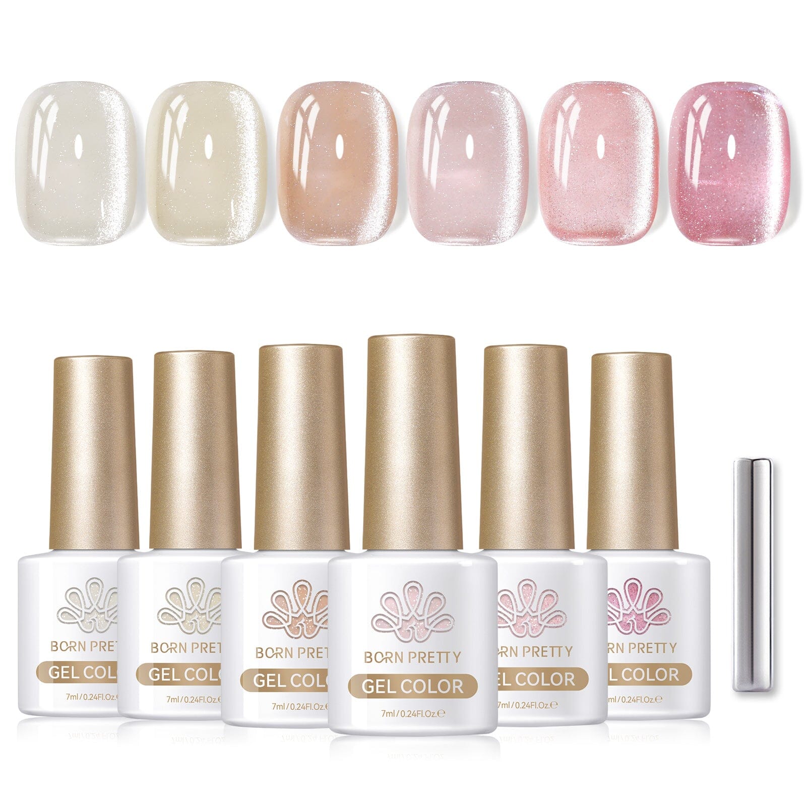 6 Colors Jelly Pink Cat Magnetic Gel Polish Set 7ml Gel Nail Polish BORN PRETTY 