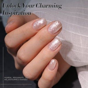 White-shimmer Glitter Gel Polish 15ml Gel Nail Polish BORN PRETTY 