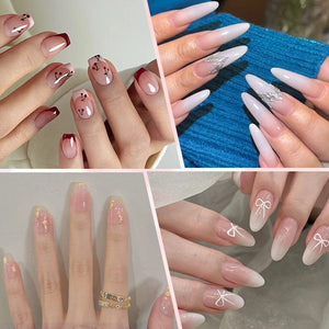 20 Tips Semi-Cured Gel Nail Strips N079-N088 Nail Sticker Harunouta 