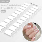 20 Tips Semi-Cured Gel Nail Strips N079-N088 Nail Sticker Harunouta N084 