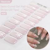 20 Tips Semi-Cured Gel Nail Strips N079-N088 Nail Sticker Harunouta N087 