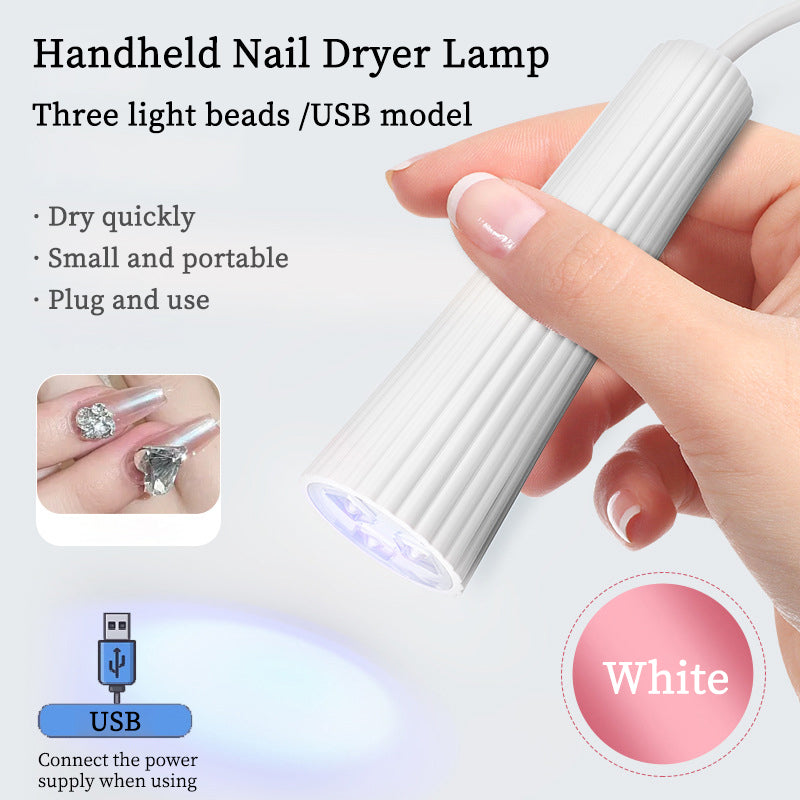 3W White USB Handheld Nail Dryer Lamp