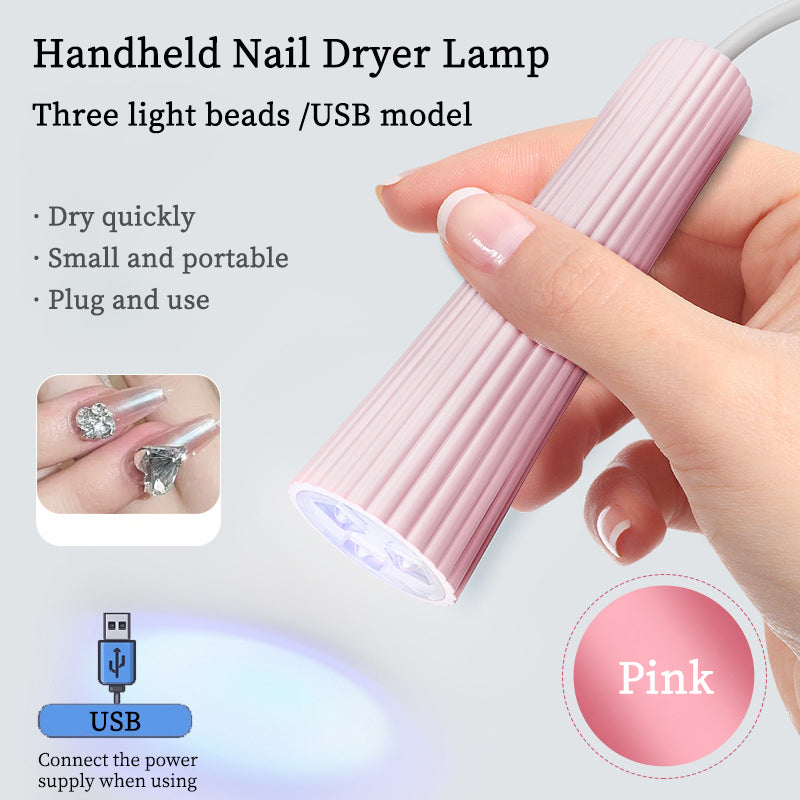 3W Pink USB Handheld Nail Dryer Lamp