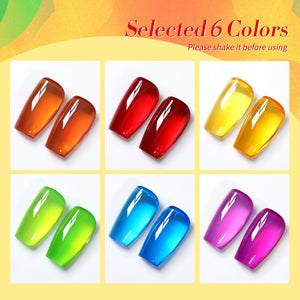 6 Colors Rainbow Gleam Ice Jelly Gel 7ml Gel Nail Polish BORN PRETTY 