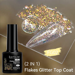 Flakes Glitter Top Coat FG02 7ml Base & Top Coat LILYCUTE 