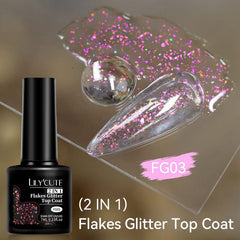 Flakes Glitter Top Coat FG03 7ml Base & Top Coat LILYCUTE 