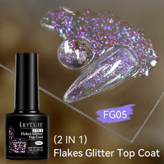 Flakes Glitter Top Coat FG05 7ml Base & Top Coat LILYCUTE 