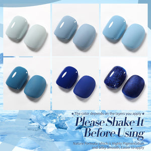 6 Colors Gel Polish Set Blue Cosmic 7ml Gel Nail Polish BORN PRETTY 