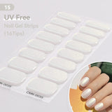16 Tips UV Free Semi-Cured Gel Nail Strips Clearance Harunouta CMK-0035 