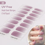 16 Tips UV Free Semi-Cured Gel Nail Strips Clearance Harunouta CMK-0018 