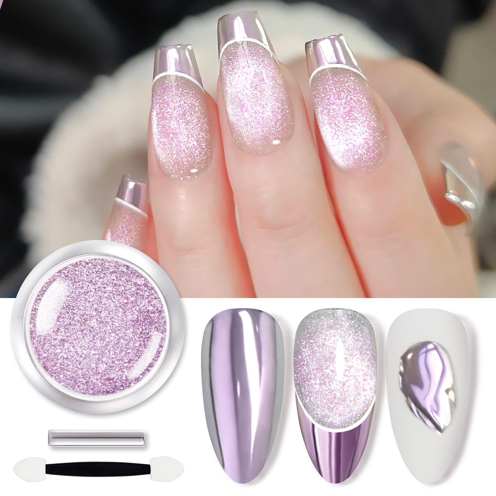 Purple Cat Magnetic Chrome Powder Nail Powder BORN PRETTY 