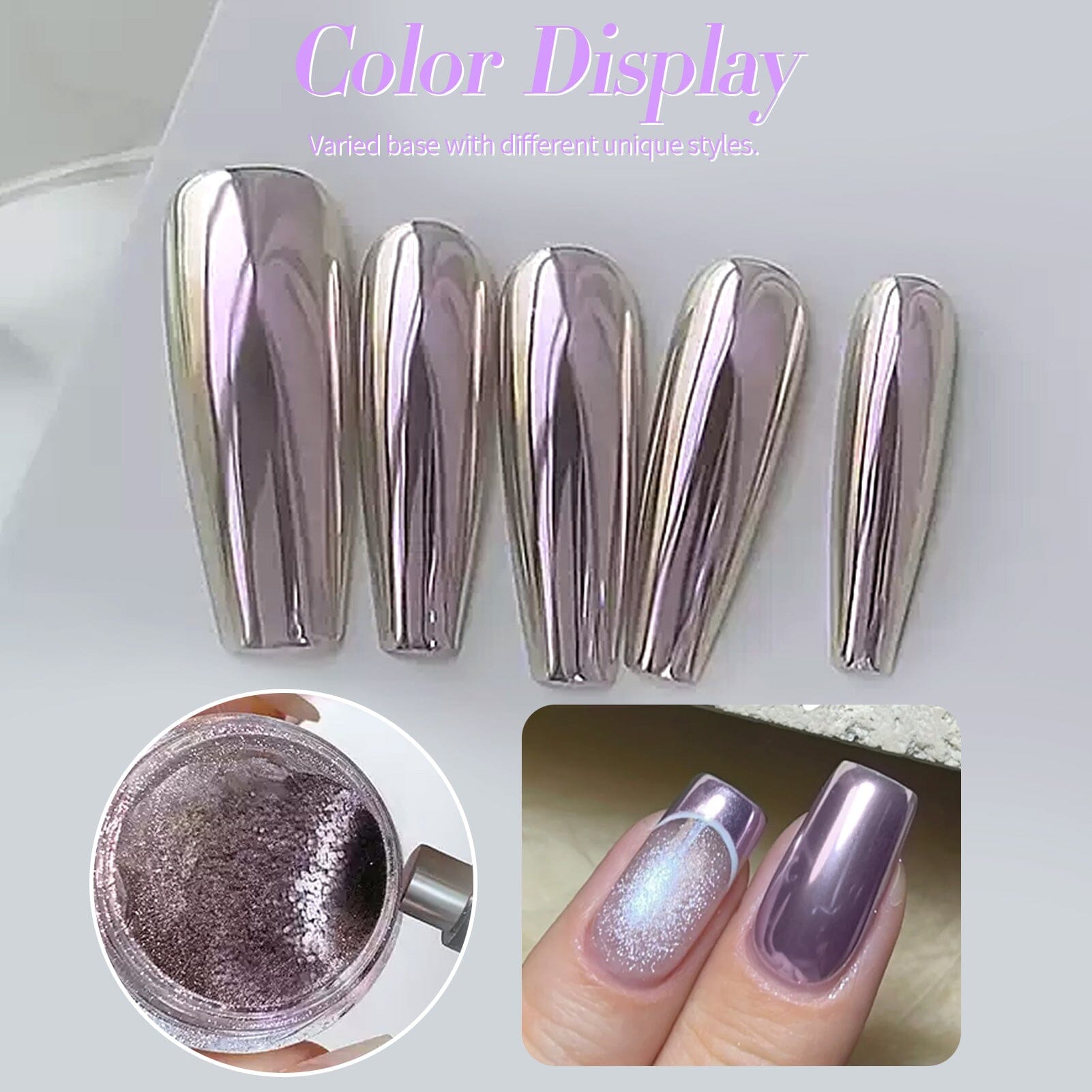 Purple Cat Magnetic Chrome Powder Nail Powder BORN PRETTY 