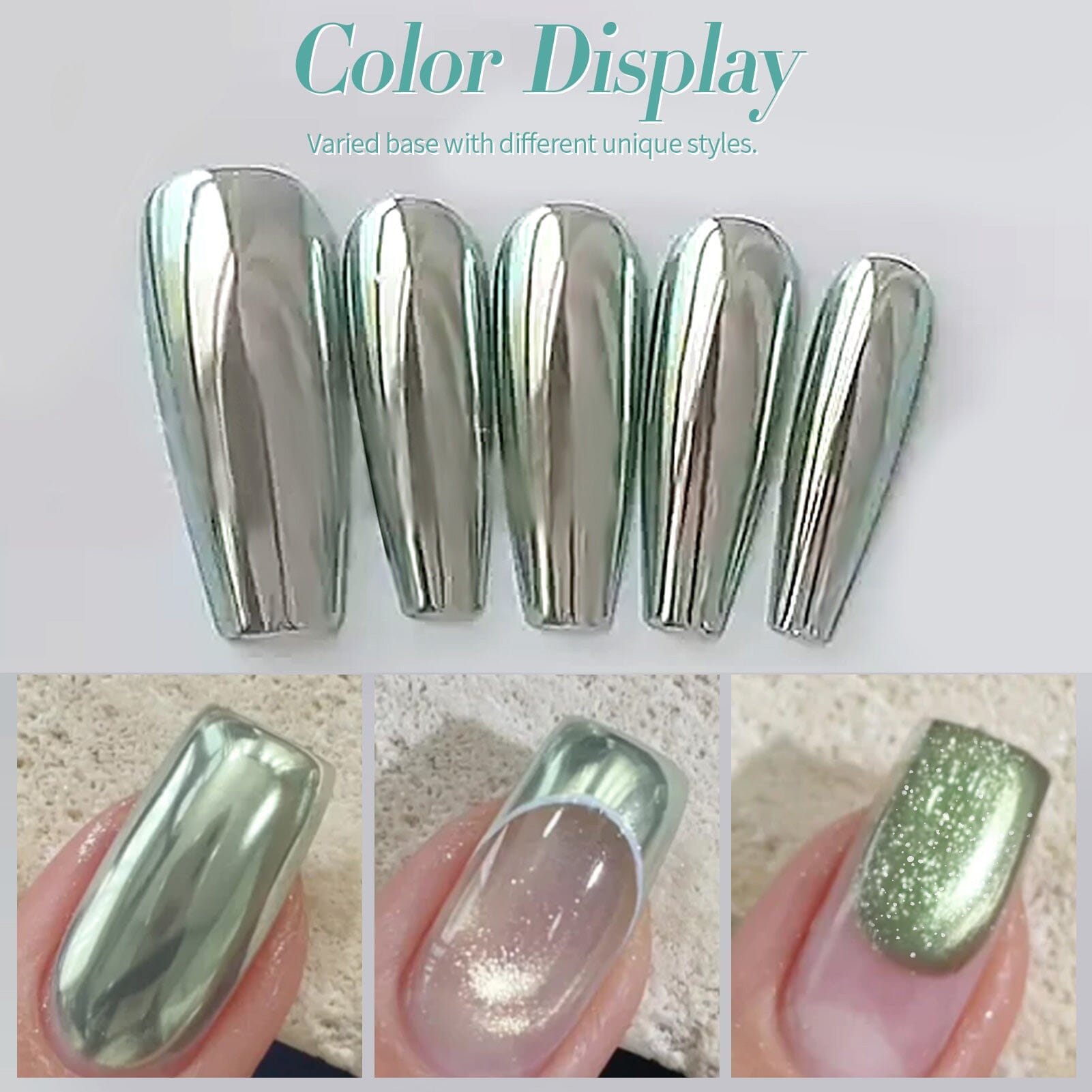 Green Cat Magnetic Chrome Powder Nail Powder BORN PRETTY 