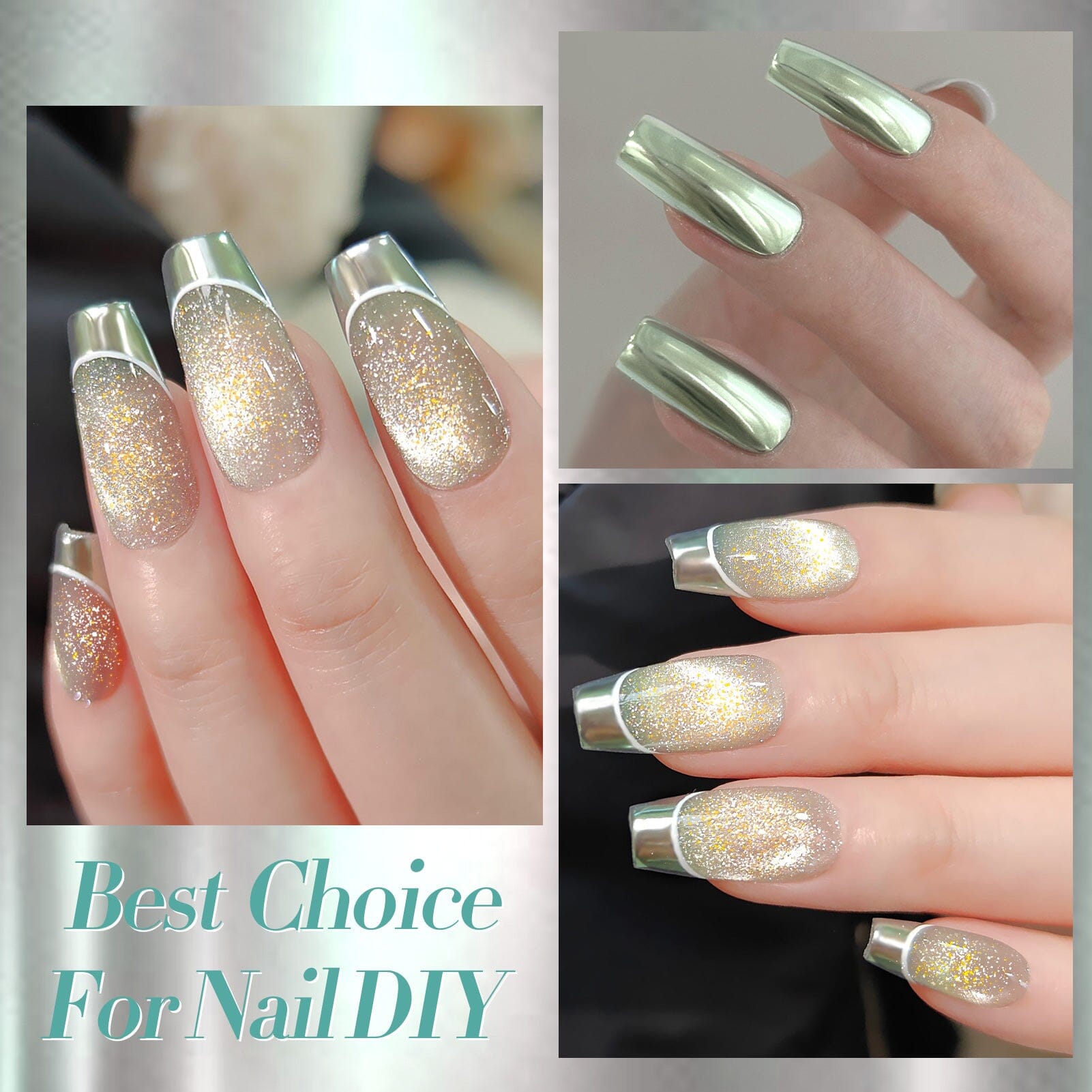 Green Cat Magnetic Chrome Powder Nail Powder BORN PRETTY 