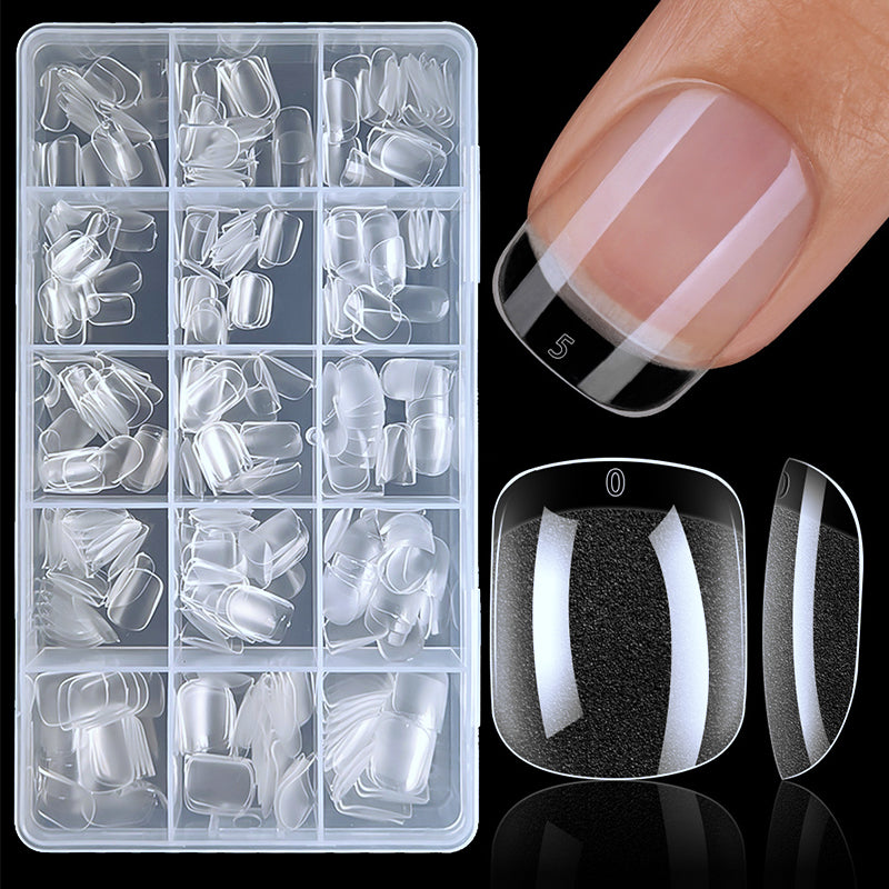 240pcs Square Round Semi-Matte False Nail Tips
