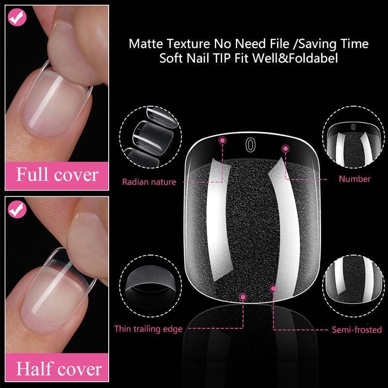 240pcs Coffin Semi-Matte False Nail Tips Nail Tips No Brand 