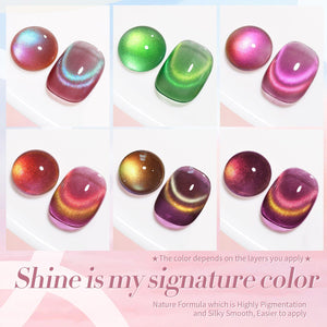 6 Colors Cat Magnetic Gel Polish Set Colored Glass 7ml Gel Nail Polish BORN PRETTY 