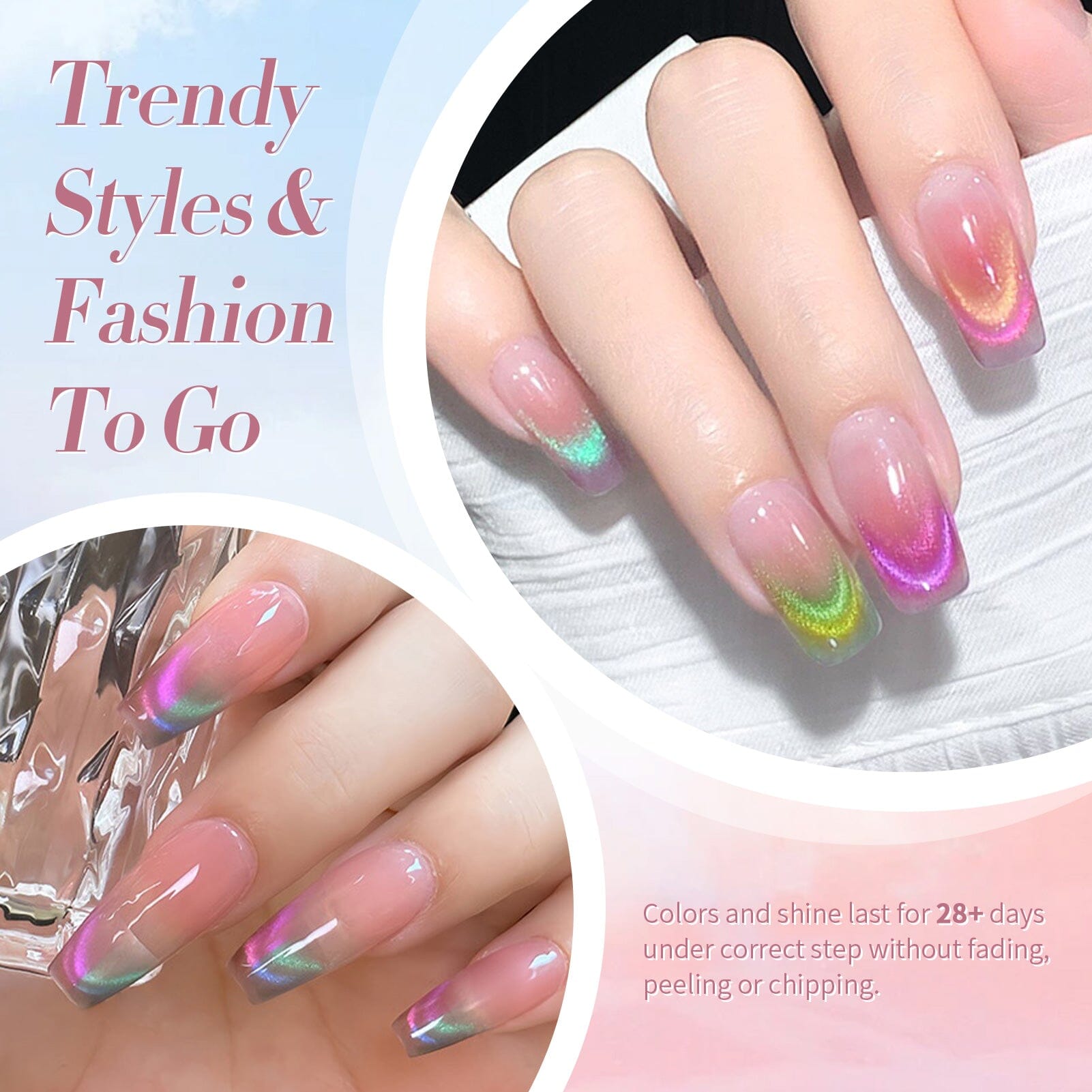 6 Colors Cat Magnetic Gel Polish Set Colored Glass 7ml Gel Nail Polish BORN PRETTY 