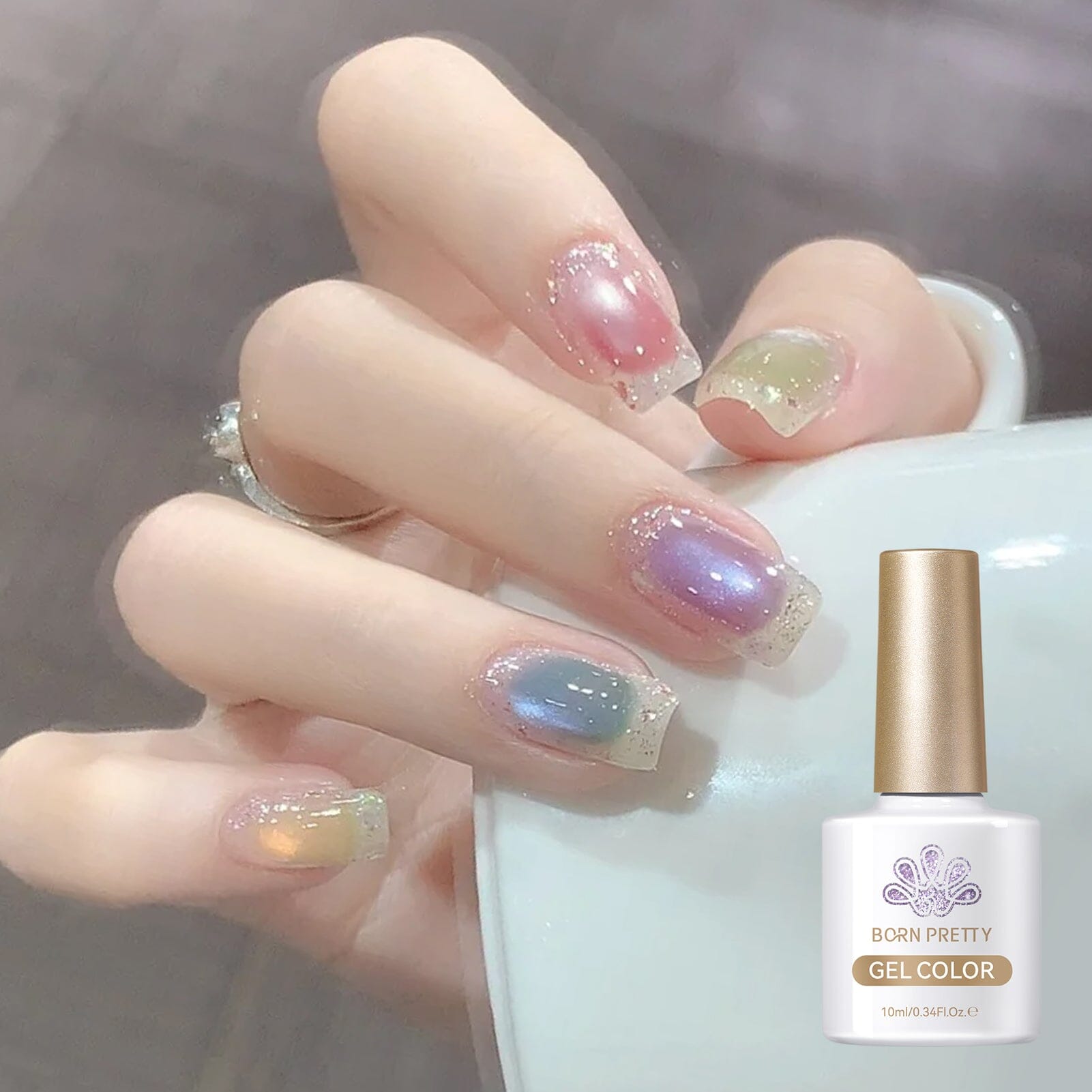 6 Colors Colored Cat Magnetic Gel Polish Set M02 Light Flow 7ml Gel Nail Polish BORN PRETTY 