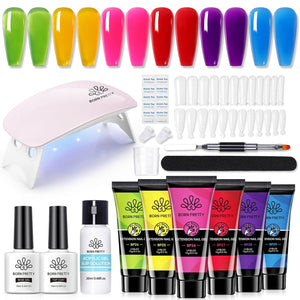 6 Colors Neon Extension Nail Gel Kit 15g Gel Nail Polish BORN PRETTY 