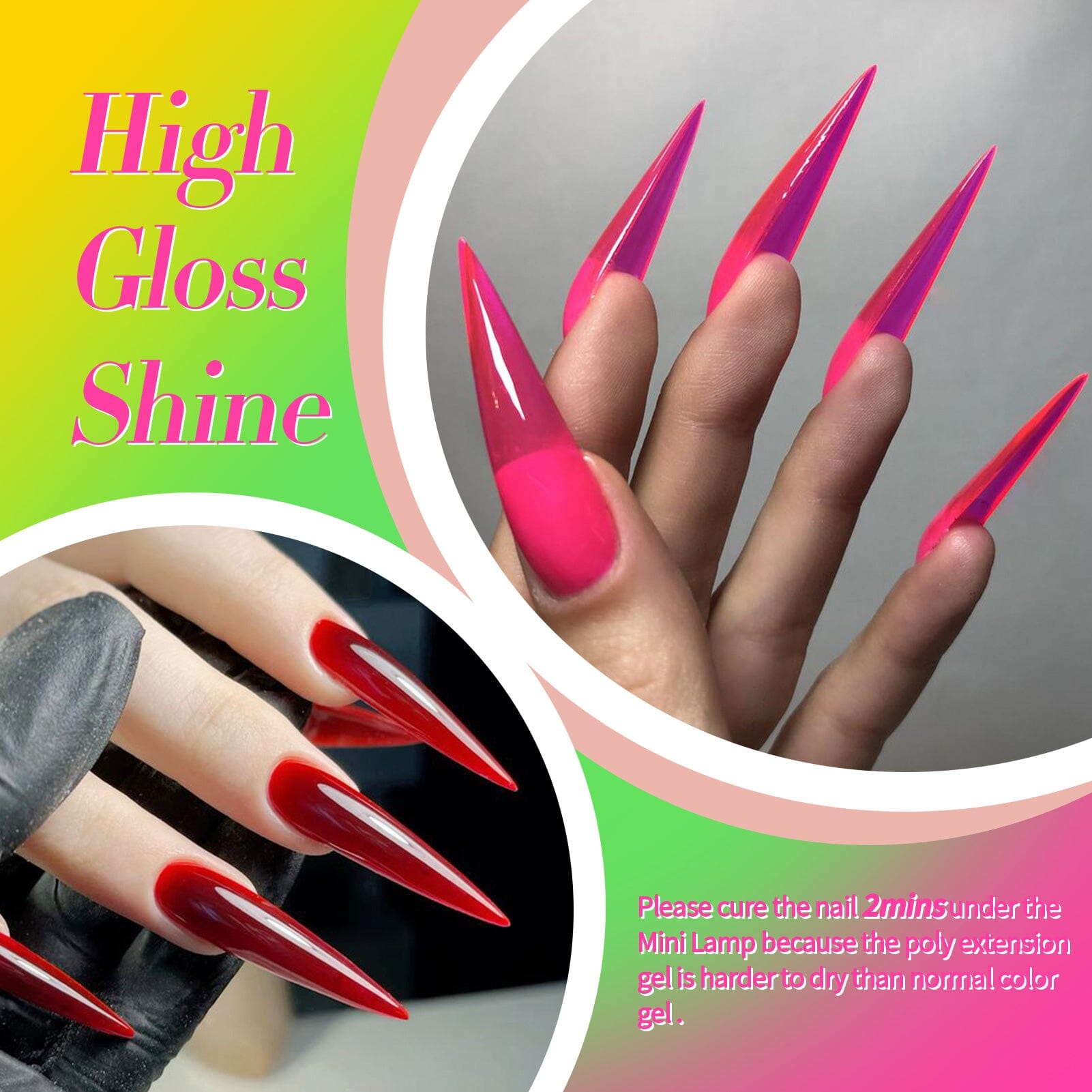 6 Colors Neon Extension Nail Gel Kit 15g Gel Nail Polish BORN PRETTY 