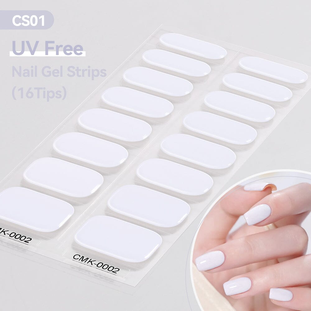 16 Tips UV Free Semi-Cured Gel Nail Strips Clearance Harunouta CMK-0002 