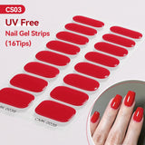 16 Tips UV Free Semi-Cured Gel Nail Strips Clearance Harunouta CMK-0004 