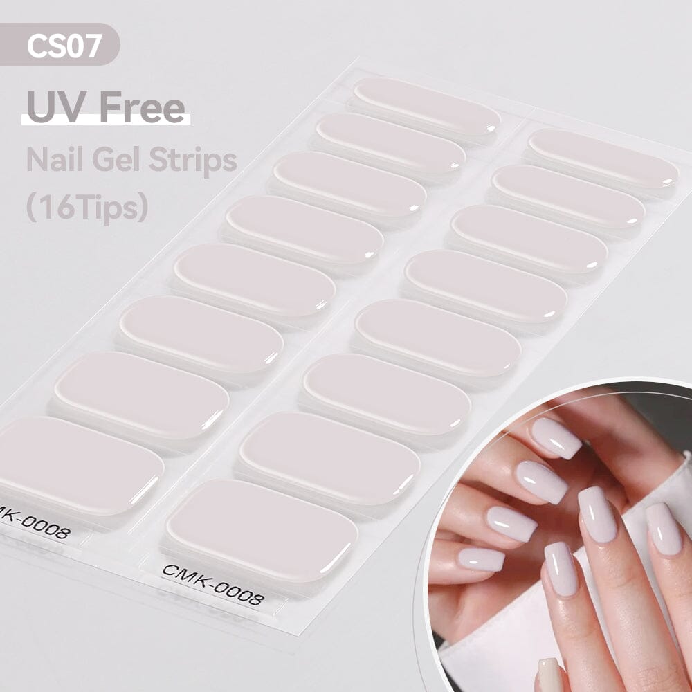 16 Tips UV Free Semi-Cured Gel Nail Strips Clearance Harunouta CMK-0008 