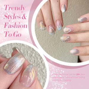 6 Colors Pearl Thread Swirl Gel Polish Set T02 Nebulas 7ml Gel Nail Polish BORN PRETTY 