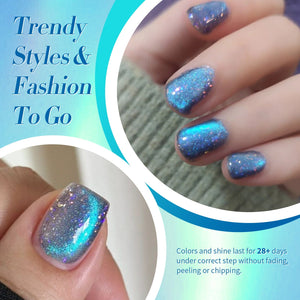 Bule Colorful Cat Magnetic Eye Gel Insomniac Island 15ml Gel Nail Polish BORN PRETTY 